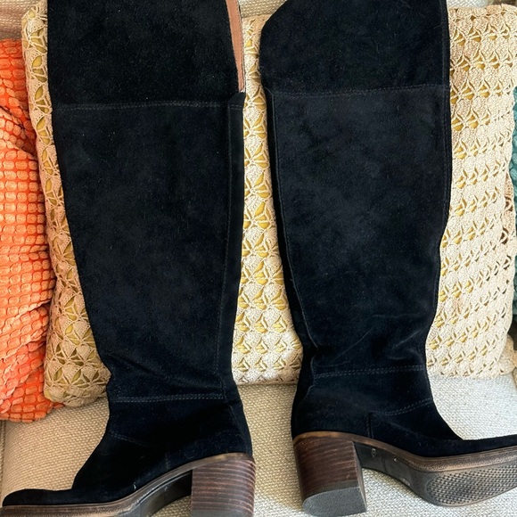 Lucky Brand Black Suede Ramsden Over The Knee Boot Size 6 - Picture 1 of 6